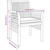 vidaXL Градински трапезен комплект с възглавници 5 части акация масив