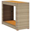 vidaXL Градинска маса с дървен плот бежова 100x40x75 см полиратан