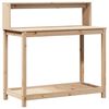 vidaXL Маса за разсаждане с рафтове, 108x50x109,5 см, бор масив