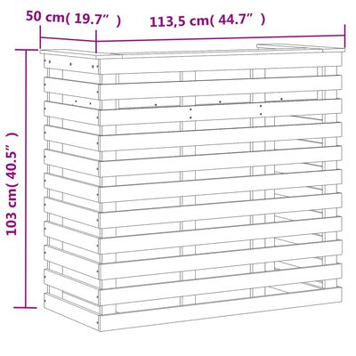 vidaXL Външна бар маса, восъчнокафяв, 113,5x50x103 см, бор масив