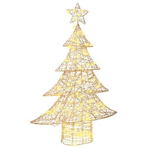 vidaXL Коледно дърво 120 LED светодиода Топло бяло 120,5 cm PET