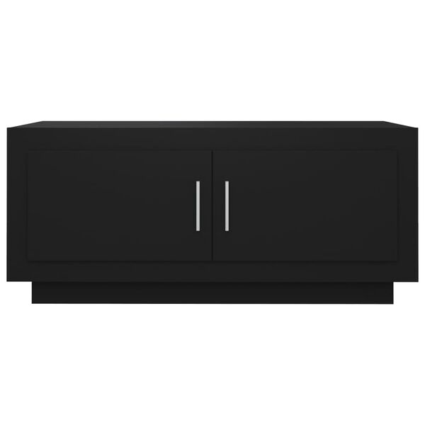 vidaXL Маса за кафе, черна, 102x50x45 см, инженерно дърво