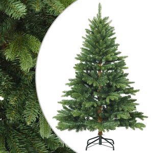 vidaXL Изкуствено коледно дърво с хингед с поставка Зелен 120 cm