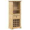 vidaXL Поставка за вино "Corona" 56x35x134,5 см масивно дърво бор