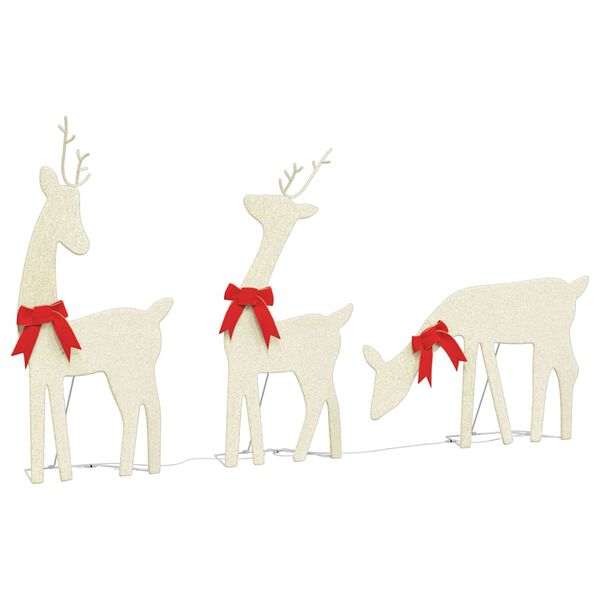vidaXL Коледна декорация Елен 3 бр. 90 светодиода топло бяло