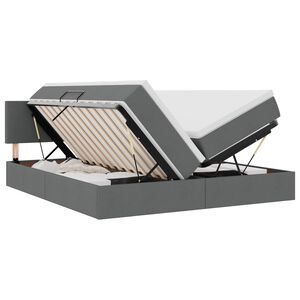 vidaXL Легло с място за съхранение Тъмен сив 180 x 200 cm Изкуствена