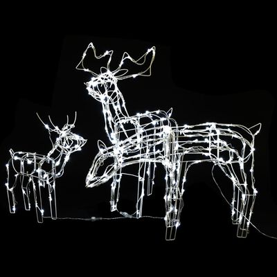 vidaXL Коледна украса, 3 светещи елена, 229 LED лампи