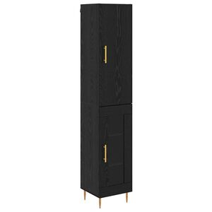 vidaXL Висок шкаф 2 pcs Черния дъб Инженерно дърво