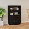 vidaXL Висок шкаф, черен, 67x40x108,5 см, борово дърво масив