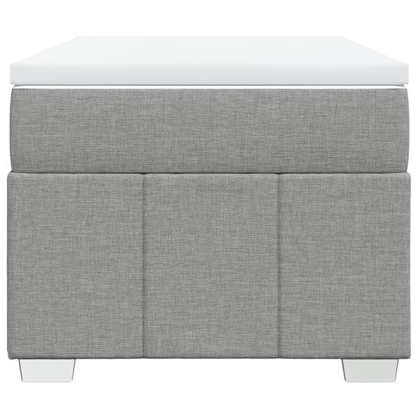 vidaXL Боксспринг легло с матрак, светлосиво, 80x200 см, плат