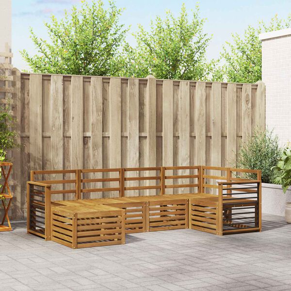 vidaXL Комплекти дивани 6 pcs Естествен Солидно акациево дърво