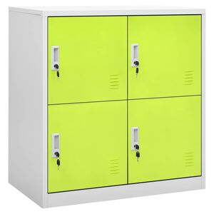 vidaXL Заключващ се шкаф, светлосиво и зелено, 90x45x92,5 см, стомана