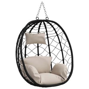 vidaXL Висящ стол яйце полиратан 91,5 x 54,5 x 107 см Таупе
