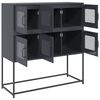 vidaXL Бюфет, антрацит, 100,5x39x107 см, студеновалцувана стомана