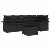 vidaXL Градински Софа Комплект с възглавница 6 pcs полиратан