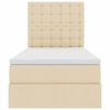 vidaXL Легло с място за съхранение и матрак Кремав 90 x 190 cm