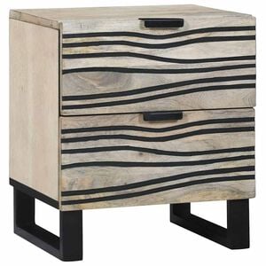 vidaXL Нощен шкаф Бяло 40 x 33 x 46 см Инженерна дървесина