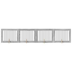 vidaXL Врата за кучета с поставки 4 pcs Сива сонома 100 x 80 cm
