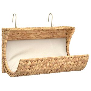 vidaXL Котешко легло с възглавница, воден хиацинт, 37x20x20 см
