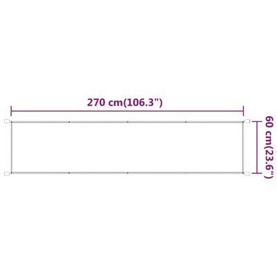 vidaXL Вертикален сенник, бял, 60x270 см, оксфорд плат
