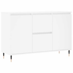 vidaXL Сайдборд, бял, 101,5x35x70 см, инженерно дърво