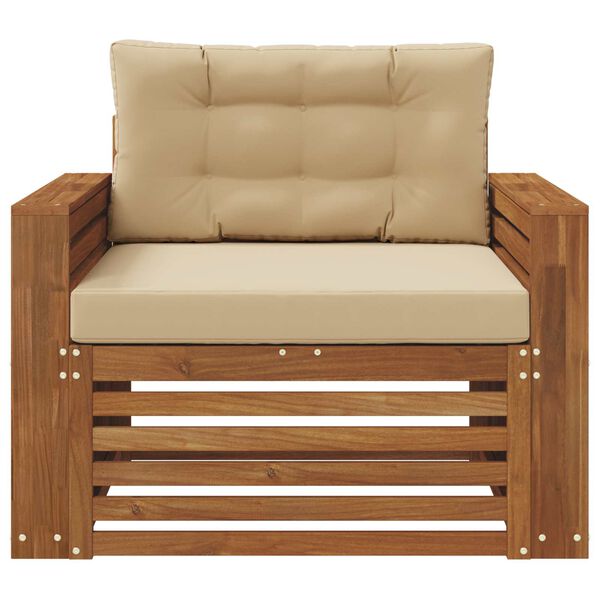 vidaXL Комплект дивани за открито Солидно акациево дърво и полиестер