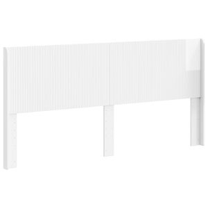 vidaXL Облегалка за глава Бял гланц Инженерна дървесина