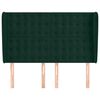 vidaXL Горна табла за легло с уши тъмнозелена,147x 23x118/128см кадифе