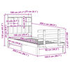 vidaXL Легло с етажерка за книги, без матрак, 100x200 см, бор масив