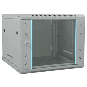 vidaXL Мрежов кабинет със съхранение Сив 60 x 60 x 50 см Стомана