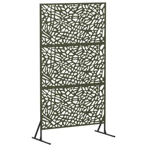vidaXL Екран за уединение 100 x 50 x 180 см Стомана Маслиненозелено