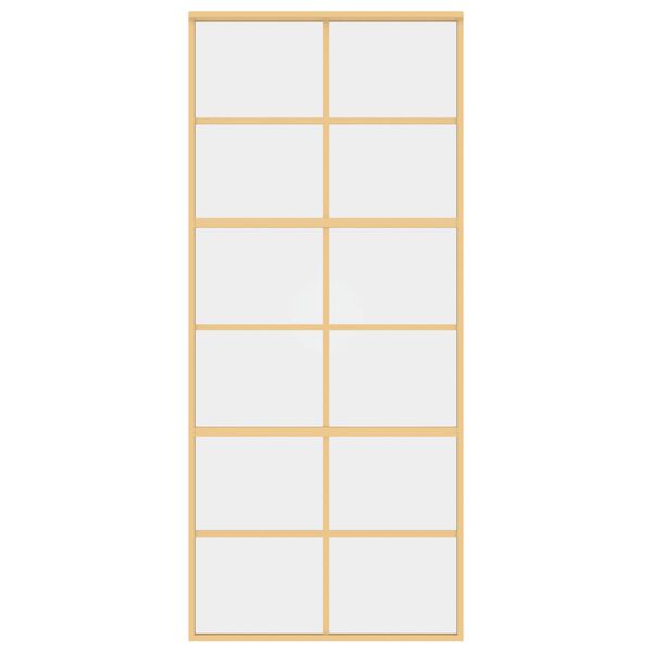 vidaXL Плъзгаща се врата 90x205 см прозрачно ESG стъкло и алуминий