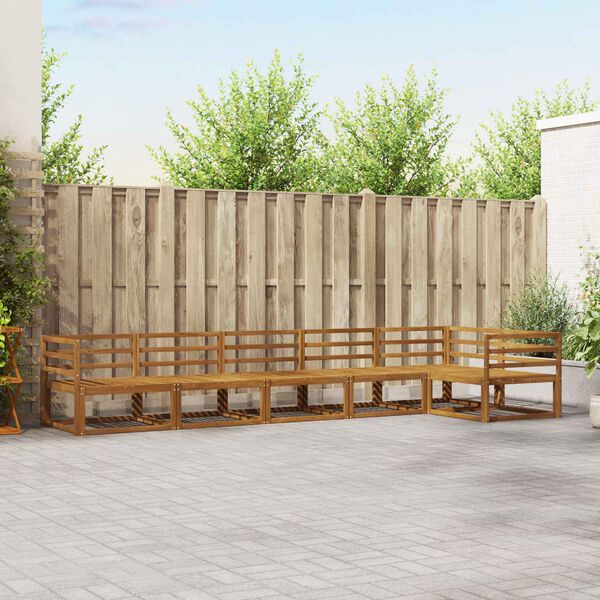 vidaXL Комплект дивани за открито 6 pcs Естествен