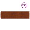 vidaXL Ограда за трева 20 pcs 25 x 103 cm Кортенова стомана Ръждясало