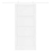 vidaXL Преплъзваща се врата Бяло 93 x 202 см Солидно борово дърво
