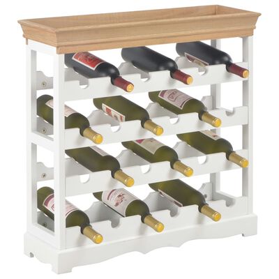 vidaXL Шкаф за вино, бял, 70x22,5x70,5 см, МДФ
