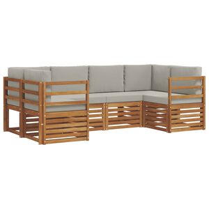 vidaXL Комплекти дивани с възглавница 6 pcs Естествено и светло сиво