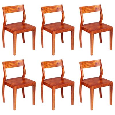 vidaXL Трапезни столове, 6 бр, акациево дърво масив, шишам