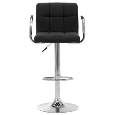 vidaXL Бар стол, черен, текстил
