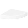 vidaXL Плаващ ъглов рафт, бял гланц, 25x25x3,8 см, MDF