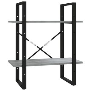 vidaXL Библиотека на 2 нива, сив сонома, 60x30x70 см, инженерно дърво