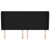 vidaXL Горна табла за легло с уши, черна, 203x23x118/128 см, плат