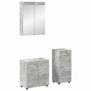 vidaXL Комплект мебели за баня TULUM 3 pcs Циментено сиво