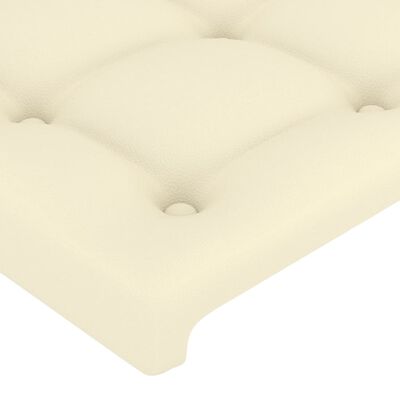 vidaXL Горна табла за легло, кремава, 83x16x78/88 см, изкуствена кожа