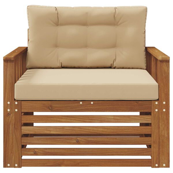 vidaXL Комплект дивани за открито Солидно акациево дърво и полиестер