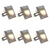 vidaXL Фасадни LED аплици, 6 бр, 2 W, сребристи, квадратни