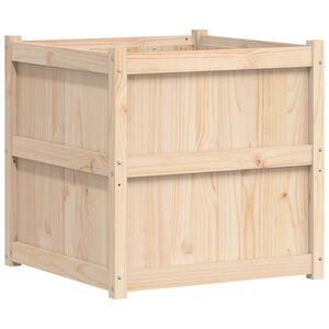 vidaXL Градински сандък, 70x70x70 см, борово дърво масив