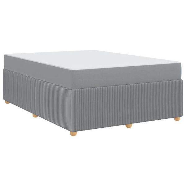 vidaXL Рамка за легло с матрак Светлосиво 140 x 200 cm текстил