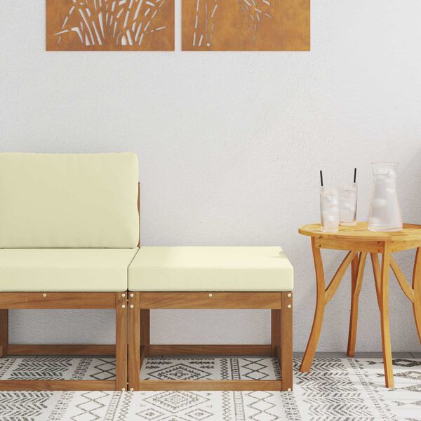 vidaXL Външна табуретка Солидно акациево дърво Естествен