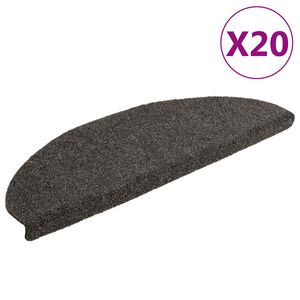 vidaXL Самозалепващи се постелки за стълби, 20 бр., 65x21x4 см, антрацит, полукръгли, големи